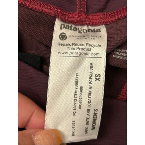 Patagonia Women's Speedwork Tights Plum Size  Extra Small XS Reflective Mesh - Picture 6 of 8